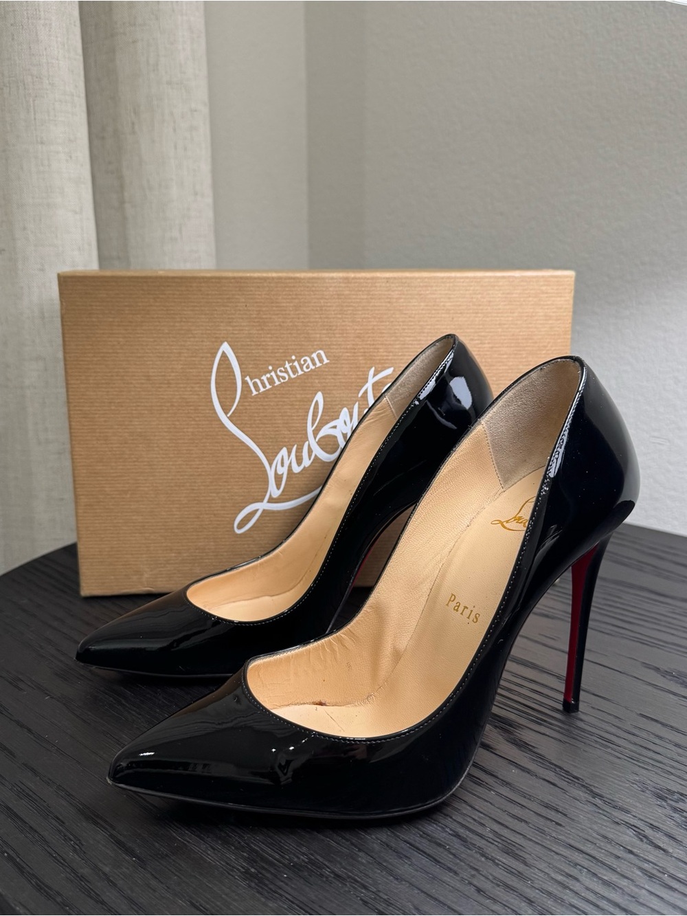 Christian Louboutin Pigalle Follies 100 Patent Black 37.5